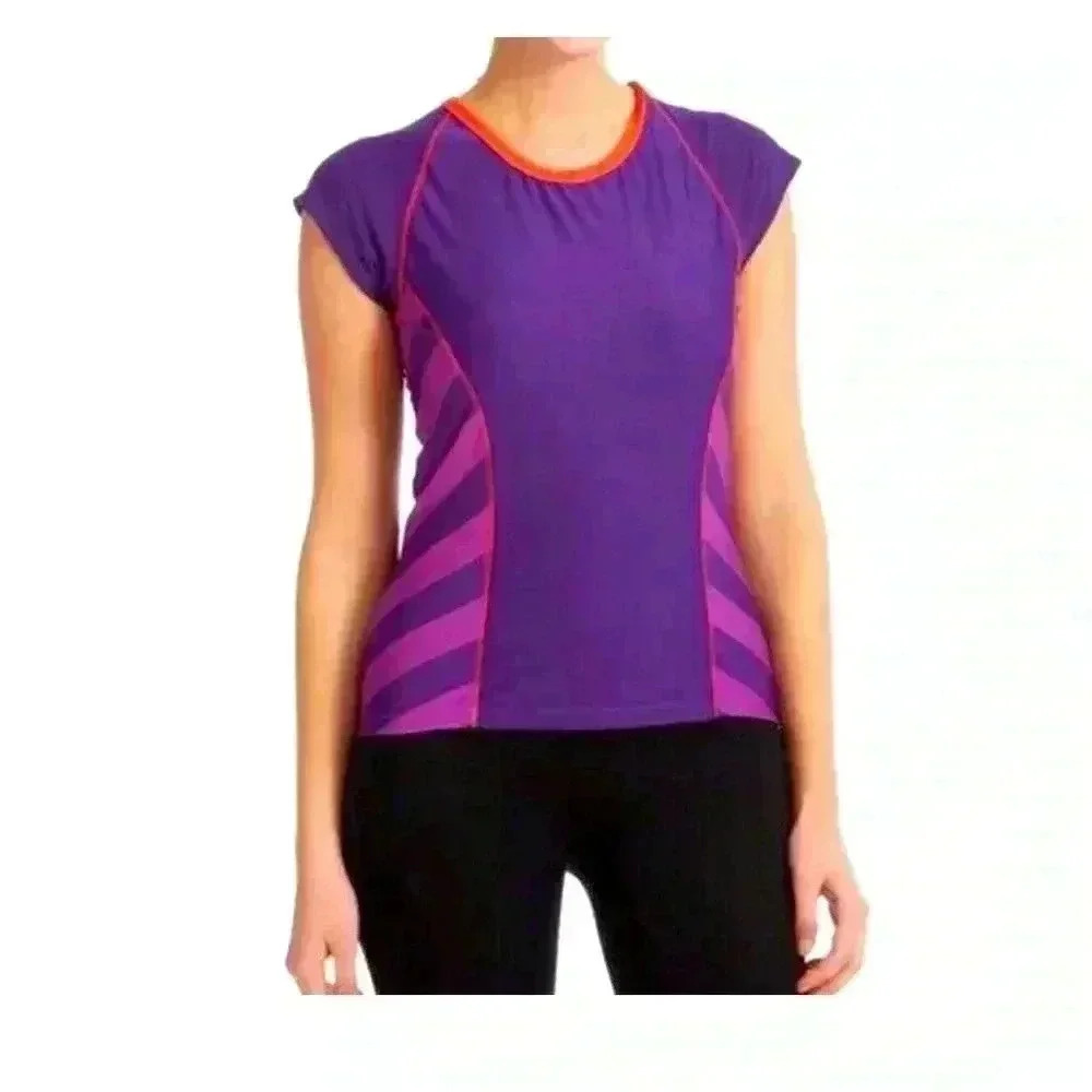 MOXIE Cycling Medium Iris Color Block Print Tee NEW
NWT